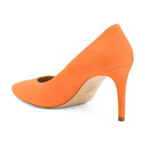 LK BENNETT Made In Spain Suede Floret Pointy Toe Court Pumps